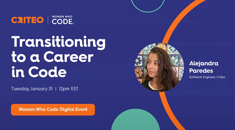 Transitioning to a Career in Code (Women Who Code talk)